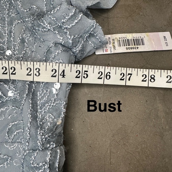 R&M Richards Fit & Flare sequin embellished plus size gown  Sz 22 - Picture 9 of 14